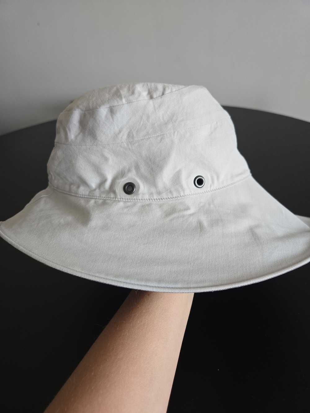 ​Arc'teryx Vintage Cotton Bucket Sun Hat Wide Brim Grey Beige EUC - Picture 6 of 12